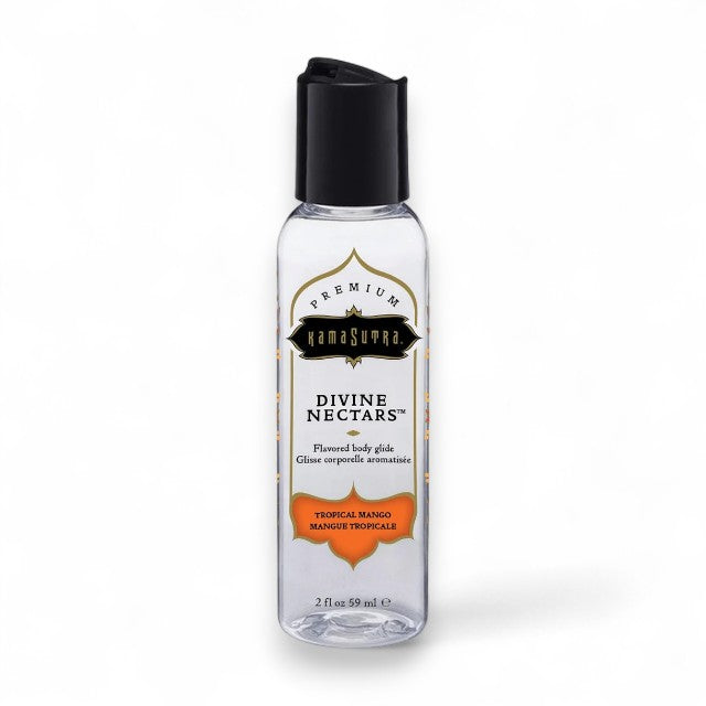 Lubrifiant cu aromă KAMASUTRA Divine Nectars Tropical Mango, pe bază de apă, cu aromă de mango, 60 ml