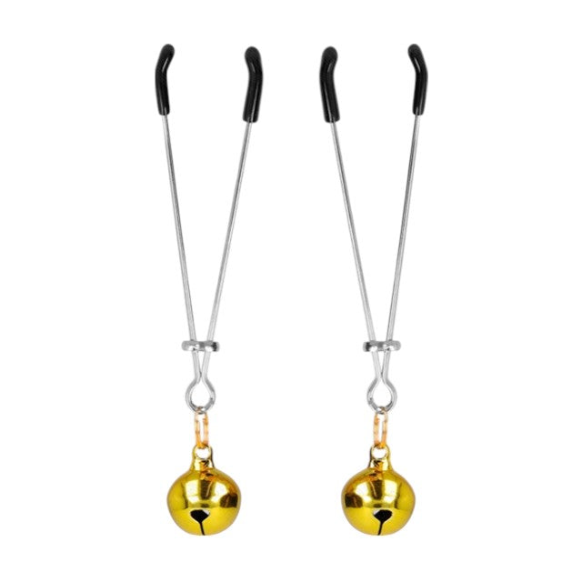 Clipsuri pentru sani KINK - Thin Bell Nipple Clamps, din metal, auriu, 7 cm 1 Clipsuri pentru sani KINK - Thin Bell Nipple Clamps, din metal, auriu, 7 cm