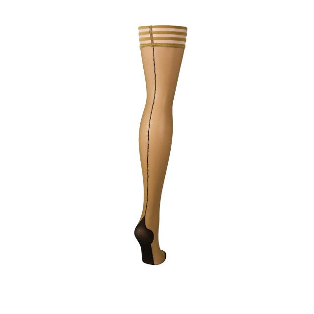 Dresuri sexy KIX’IES RUBY, cu cusătură pe spate și benzi anti-alunecare, culoarea pielii, mărime A (XS-S) (model 1318A)