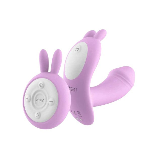 Vibrator dublu pentru chilot LETEN Wearable Butterfly, control prin telecomandă, cu vibrații multiple, culoare roz cu alb 1 Vibrator dublu pentru chilot LETEN Wearable Butterfly, control prin telecomandă, cu vibrații multiple, culoare roz cu alb