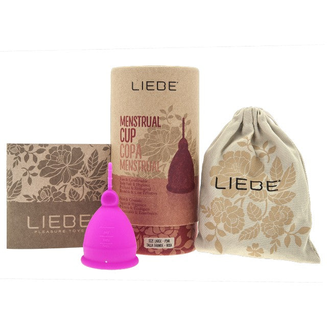Cupă menstruală LIEBE Menstrual Cup Pink Large, din silicon medical, protecție până la 12 ore, mărime L, roz 1 Cupă menstruală LIEBE Menstrual Cup Pink Large, din silicon medical, protecție până la 12 ore, mărime L, roz