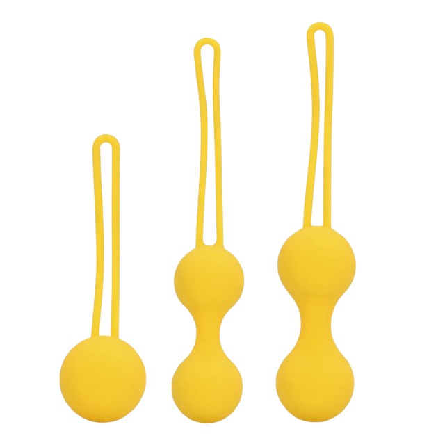 Set bile kegel LOVELINE Thumping Kegel Ball Exercise Set, pentru tonifierea mușchilor pelvieni, rezistente la apă, galben 1 Set bile kegel LOVELINE Thumping Kegel Ball Exercise Set, pentru tonifierea mușchilor pelvieni, rezistente la apă, galben