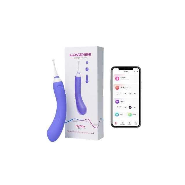 Vibrator multifunctional LOVENSE - HYPHY, control prin aplicatie, pentru stimularea punctului G si a clitorisului, culoarea mov si alb, 25 cm 1 Vibrator multifunctional LOVENSE - HYPHY, control prin aplicatie, pentru stimularea punctului G si a clitorisului, culoarea mov si alb, 25 cm