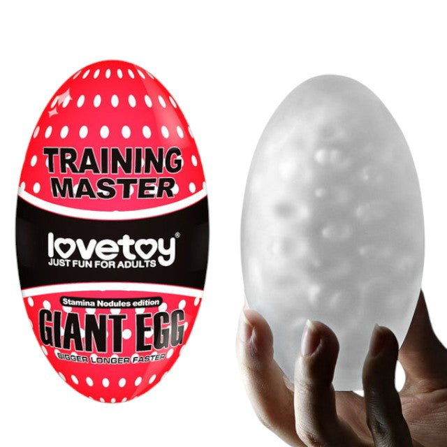 Masturbator manual LOVETOY Training Master Stamina Nodules, din TPE transparent, în formă de ou, lungime 13 cm (roșu) 1 Masturbator manual LOVETOY Training Master Stamina Nodules, din TPE transparent, în formă de ou, lungime 13 cm (roșu)