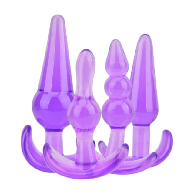Set plug anal LOVING JOY - Training, material moale și flexibil, mov, 12.75 cm, 11 cm, 9.5 cm, 9 cm 1 Set plug anal LOVING JOY - Training, material moale și flexibil, mov, 12.75 cm, 11 cm, 9.5 cm, 9 cm