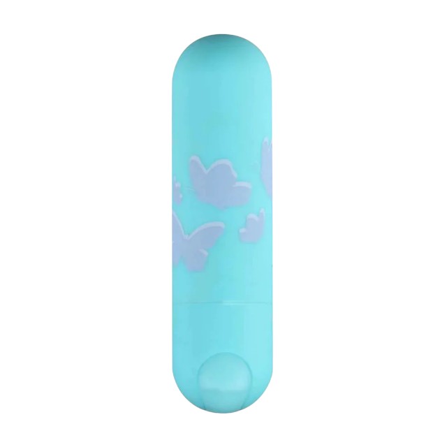 Vibrator bullet MAIA Novelties Julia, pentru stimularea clitorisului, 10 funcții de vibrație, rezistent la apă, albastru cu fluturi 1 Vibrator bullet MAIA Novelties Julia, pentru stimularea clitorisului, 10 funcții de vibrație, rezistent la apă, albastru cu fluturi