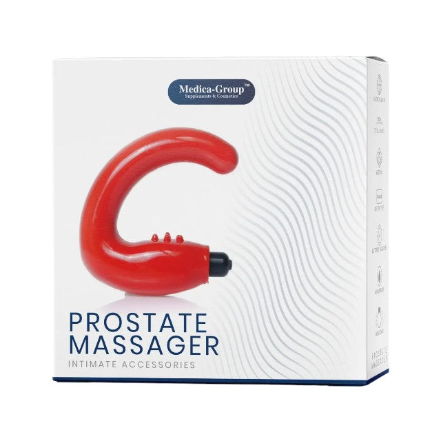 Vibrator anal MEDICA-GROUP Prostate Massager, pentru stimularea prostatei, rezistent la apă, roșu 1 Vibrator anal MEDICA-GROUP Prostate Massager, pentru stimularea prostatei, rezistent la apă, roșu