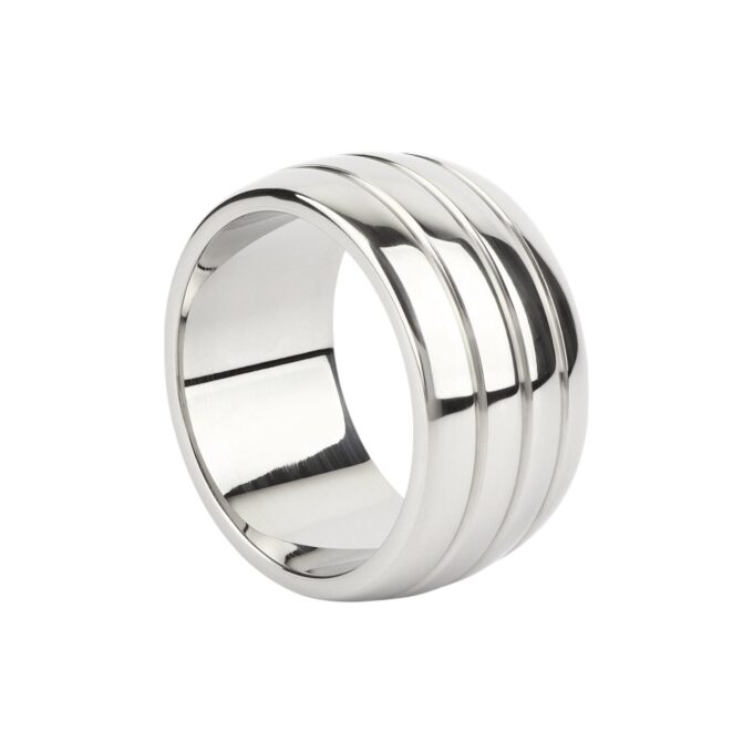 Inel pentru penis MR. STEEL Oval Barrel C-Ring, cu striații, din oțel inoxidabil, diametru 5 cm, argintiu 1 Inel pentru penis MR. STEEL Oval Barrel C-Ring, cu striații, din oțel inoxidabil, diametru 5 cm, argintiu
