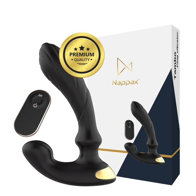 Vibrator anal NAPPEX TAMBO, pentru stimularea prostatei, control prin telecomandă, 9 funcții de vibrație, negru 1 Vibrator anal NAPPEX TAMBO, pentru stimularea prostatei, control prin telecomandă, 9 funcții de vibrație, negru