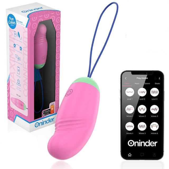 Ou vibrator ONINDER Love Pleasure Fun Colors, control prin aplicație, cu funcție de rotație 360°, din silicon, roz deschis 1 Ou vibrator ONINDER Love Pleasure Fun Colors, control prin aplicație, cu funcție de rotație 360°, din silicon, roz deschis