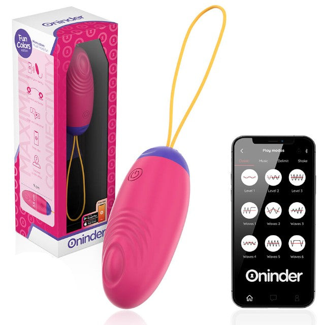 Ou vibrator ONINDER Love Pleasure Fun Colors, control prin aplicație, cu funcție de vibrații în valuri, din silicon, roz intens 1 Ou vibrator ONINDER Love Pleasure Fun Colors, control prin aplicație, cu funcție de vibrații în valuri, din silicon, roz intens