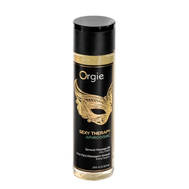 Ulei pentru masaj ORGIE Sexy Therapy Aphrodisiac, cu ulei de migdale, efect hidratant, aromă de vanilie și lemn de cedru, 200 ml
