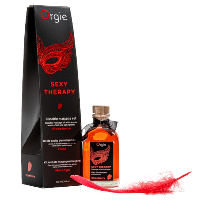 Set de masaj erotic ORGIE - Sexy Therapy, aroma de căpșuni, 100 ml