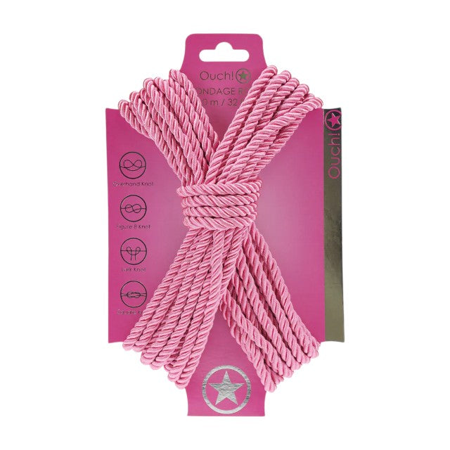 Frânghie OUCH! Bondage Rope, pentru jocuri erotice BDSM, lungime 10 metri, culoare roz 1 Frânghie OUCH! Bondage Rope, pentru jocuri erotice BDSM, lungime 10 metri, culoare roz
