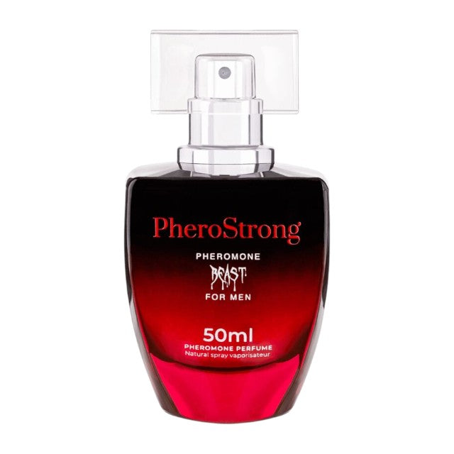 Parfum cu feromoni PHEROSTRONG Beast, pentru bărbați, cu note de piper picant, mentă și lemn de santal, 50 ml