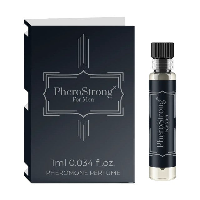 Mostră parfum cu feromoni PHEROSTRONG For Men, pentru bărbați, note de grepfrut, iasomie și patchouli, 1 ml