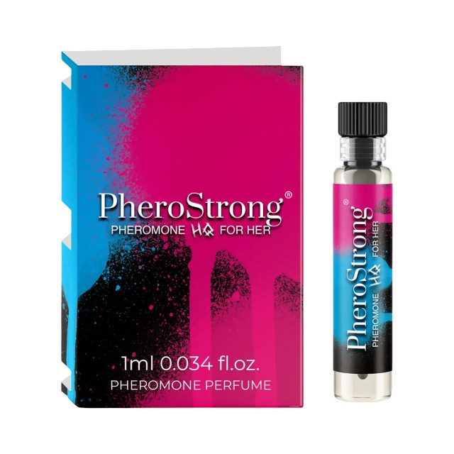 Mostră parfum cu feromoni PHEROSTRONG HQ, pentru femei, note de floare de portocal, iasomie și vanilie de Madagascar, 1 ml