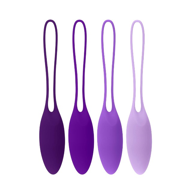 Set 4 bile kegel PLAYBOY Put In Work, pentru tonifierea mușchilor pelvieni, cu greutăți progresive, rezistente la apă, mov 1 Set 4 bile kegel PLAYBOY Put In Work, pentru tonifierea mușchilor pelvieni, cu greutăți progresive, rezistente la apă, mov