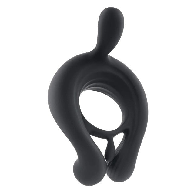 Inel vibrator pentru penis PLAYBOY Triple Play, control cu telecomandă, 9 funcții de vibrație, din silicon, rezistent la apă, negru 1 Inel vibrator pentru penis PLAYBOY Triple Play, control cu telecomandă, 9 funcții de vibrație, din silicon, rezistent la apă, negru