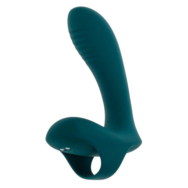 Vibrator dublu pentru deget PLAYBOY Wrapped Around Your Finger, 9 funcții de vibrație, rezistent la apă, verde 1 Vibrator dublu pentru deget PLAYBOY Wrapped Around Your Finger, 9 funcții de vibrație, rezistent la apă, verde