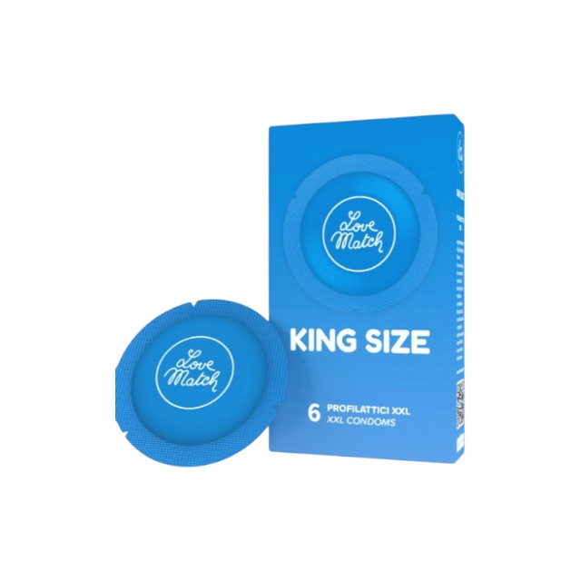 Prezervative LOVE MATCH  King Size XXL, din latex, diametru 60 mm, 6 buc