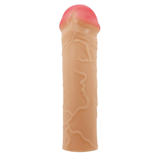 Manșon PRETTY LOVE Nile, din TPR, pentru extensia și îngroșarea penisului, +2.5 cm în lungime, culoarea pielii