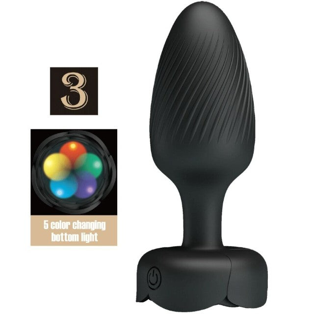 Vibrator anal PRETTY LOVE Osborn, bază cu lumini LED, 10 funcții de vibrație, rezistent la apă, diametru 3.4 cm, negru 1 Vibrator anal PRETTY LOVE Osborn, bază cu lumini LED, 10 funcții de vibrație, rezistent la apă, diametru 3.4 cm, negru
