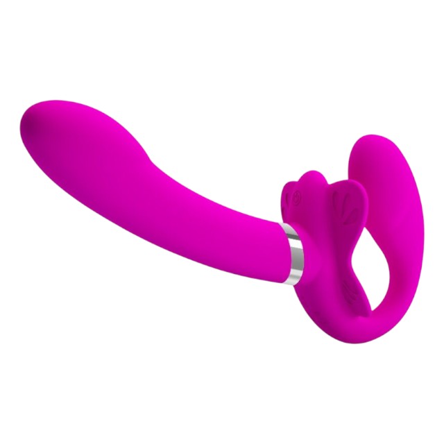 Vibrator dublu PRETTY LOVE VALERIE, strap-on fără ham, 12 funcții de vibrație, culoare roz, lungime 19.2 cm 1 Vibrator dublu PRETTY LOVE VALERIE, strap-on fără ham, 12 funcții de vibrație, culoare roz, lungime 19.2 cm