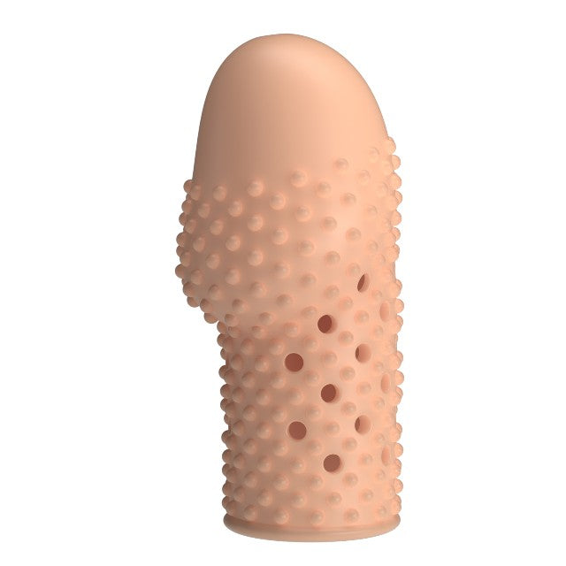 Manșon pentru penis PRETTY LOVE Becks, pentru îngroșare și stimulare intensă, texturat, cu striații, culoarea pielii, 8 cm