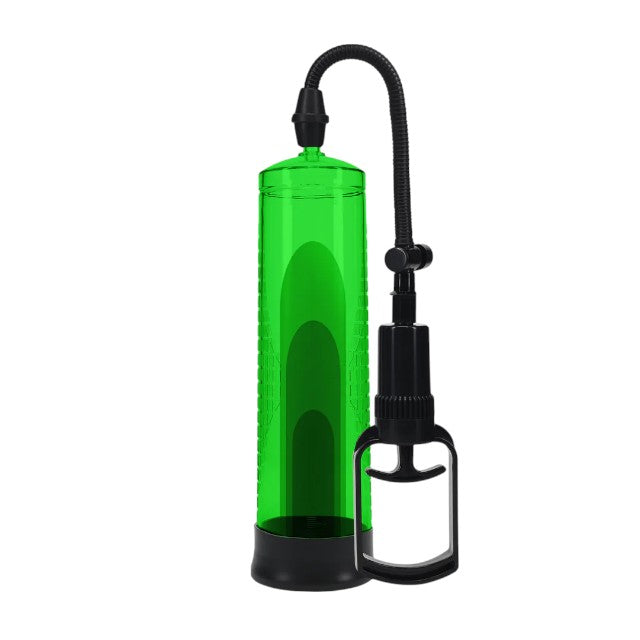 Pompă manuală PUMPED Basic Pump 2, pentru mărirea penisului și îmbunătățirea performanțelor sexuale, 31 cm, verde