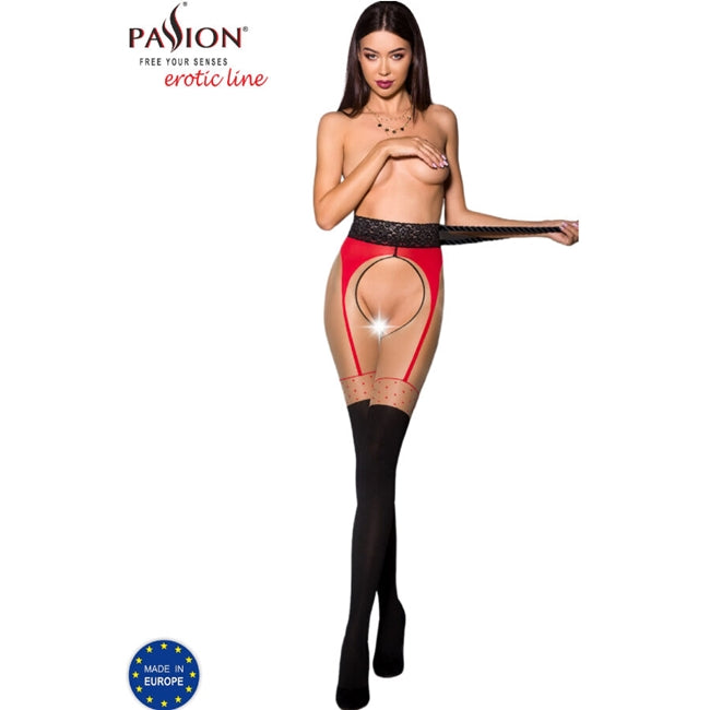 Dresuri fara Crotch, Passion G-String TIOPEN003 , negru si rosu, S/M