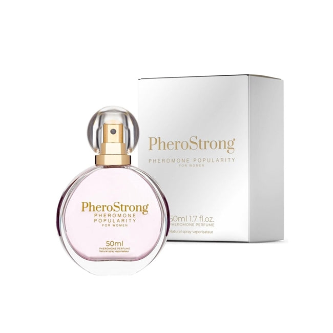 Parfum cu feromoni PHEROSTRONG Popularity For Women, pentru femei, note de bujor, iasomie și mosc, 50 ml