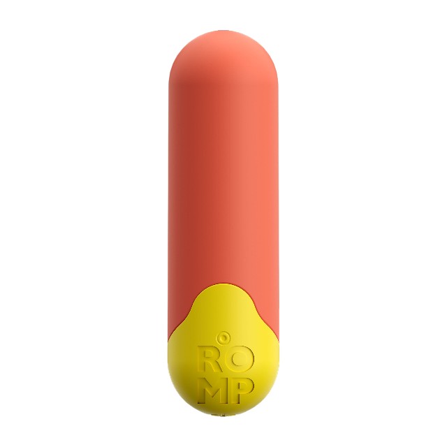 Vibrator bullet ROMP RIOT, pentru stimularea clitorisului, 10 funcții de vibrație, rezistent la apă IPX5, portocaliu cu galben 1 Vibrator bullet ROMP RIOT, pentru stimularea clitorisului, 10 funcții de vibrație, rezistent la apă IPX5, portocaliu cu galben