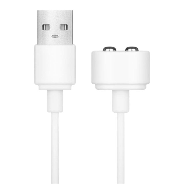 Accesoriu SATISFYER, cablu magnetic de încărcare, cu mufă USB, culoare alb