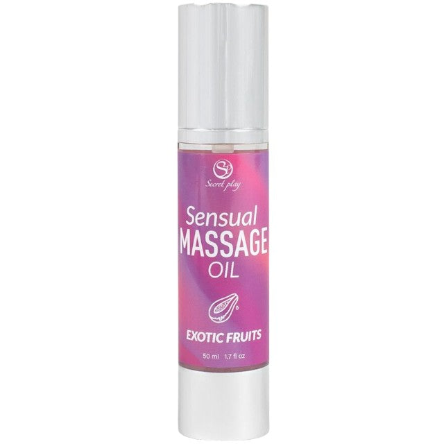 Ulei de masaj SECRET PLAY Sensual Massage Oil - Exotic Fruits, cu efect hidratant, aromă de fructe exotice, 50 ml