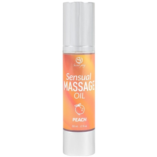 Ulei de masaj SECRET PLAY Sensual Massage Oil - Peach, cu efect hidratant, aromă de piersică, 50 ml