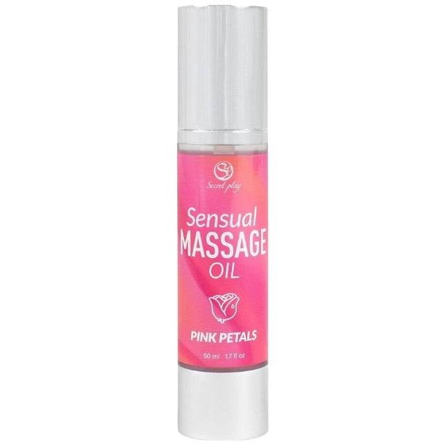 Ulei de masaj SECRET PLAY Sensual Massage Oil - Pink Petals, cu efect hidratant, aromă de trandafir, 50 ml