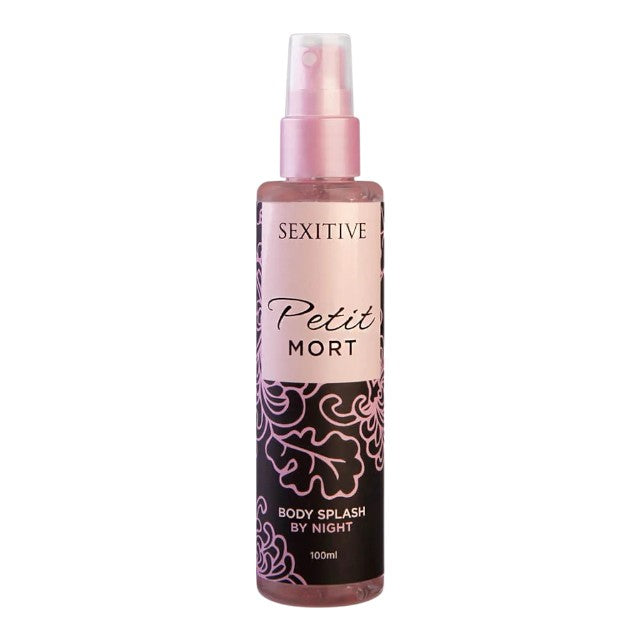 Spray cu feromoni pentru corp SEXITIVE Petit Mort Body Splash, pentru femei, note de bergamotă, scorțișoară și afine, 100 ml