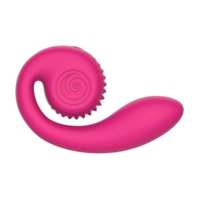Vibrator dublu SNAIL VIBE Gizi Lite Dual G-spot, cu stimulator clitoris curbat, 5 funcții de vibrație, rezistent la apă, roz 1 Vibrator dublu SNAIL VIBE Gizi Lite Dual G-spot, cu stimulator clitoris curbat, 5 funcții de vibrație, rezistent la apă, roz