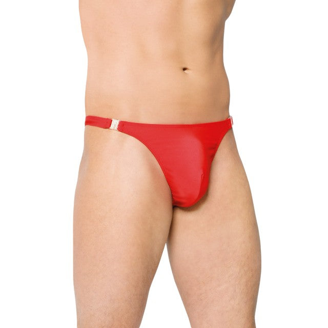 Chilot tanga bărbați SOFTLINE Thong 4432, lenjerie sexy cu cleme ușor de desfăcut, culoare roșu, mărime M