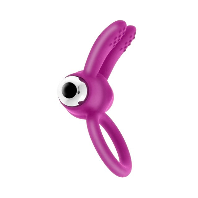 Inel vibrator pentru penis S PLEASURES Duo Flap Ring, design în formă de iepuraș, bullet detașabil, din silicon moale, roz 1 Inel vibrator pentru penis S PLEASURES Duo Flap Ring, design în formă de iepuraș, bullet detașabil, din silicon moale, roz