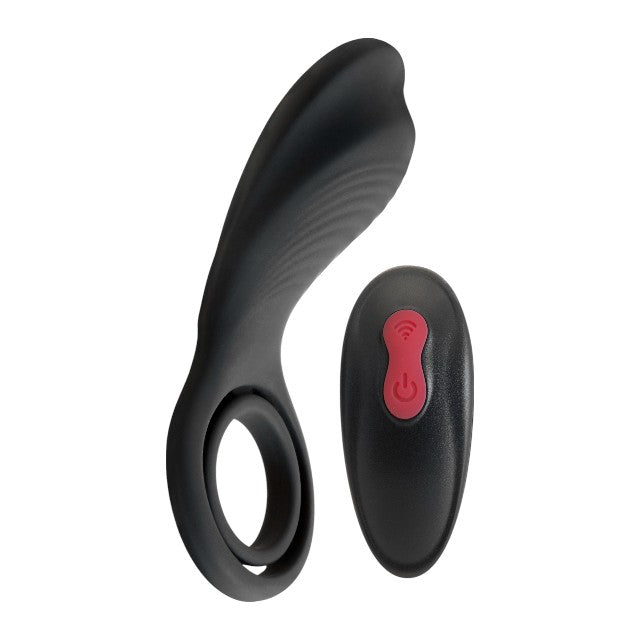 Inel vibrator pentru penis S PLEASURES Remington, cu inel pentru testicule, control prin telecomandă, 9 funcții de vibrație, negru 1 Inel vibrator pentru penis S PLEASURES Remington, cu inel pentru testicule, control prin telecomandă, 9 funcții de vibrație, negru