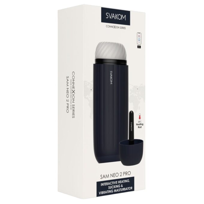 Masturbator interactiv SVAKOM Sam Neo 2 Pro, control prin aplicație, cu funcție de încălzire, 5 funcții de aspirare și vibrație, negru 1 Masturbator interactiv SVAKOM Sam Neo 2 Pro, control prin aplicație, cu funcție de încălzire, 5 funcții de aspirare și vibrație, negru