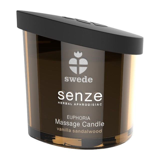 Lumânare pentru masaj SWEDE Senze Euphoria, cu aromă de lemn de santal și vanilie, 50 ml (maro)