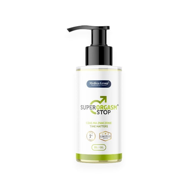 Gel MEDICA-GROUP Super Orgasm Stop, pentru întârzierea ejaculării, efect ușor de răcire, cu aloe vera și mușețel, 150 ml