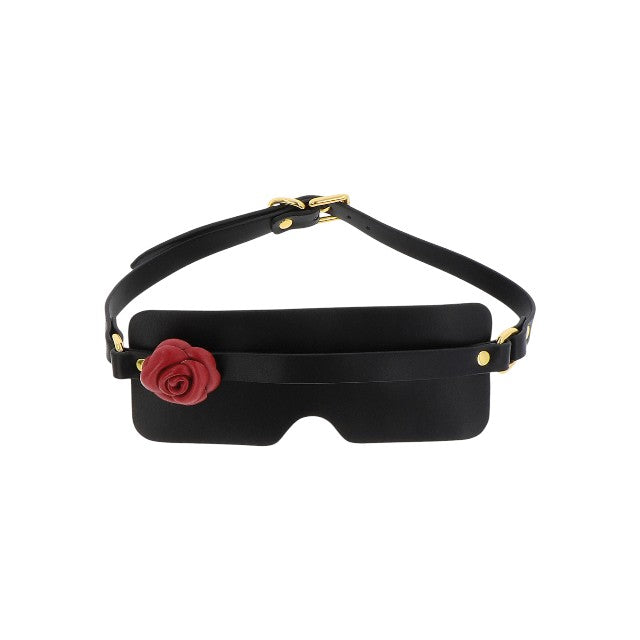 Mască TABOOM Blindfold Wild Roses pentru jocuri erotice BDSM, cu trandafir decorativ, din piele ecologică, culoare negru cu roșu 1 Mască TABOOM Blindfold Wild Roses pentru jocuri erotice BDSM, cu trandafir decorativ, din piele ecologică, culoare negru cu roșu