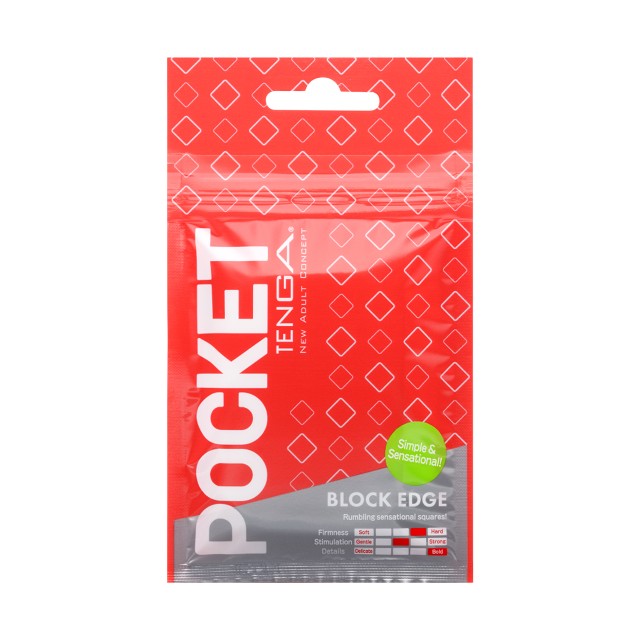 Masturbator de unică folosință TENGA Pocket Block Edge, din TPE cu textură cubică pentru stimulare unică, alb 1 Masturbator de unică folosință TENGA Pocket Block Edge, din TPE cu textură cubică pentru stimulare unică, alb