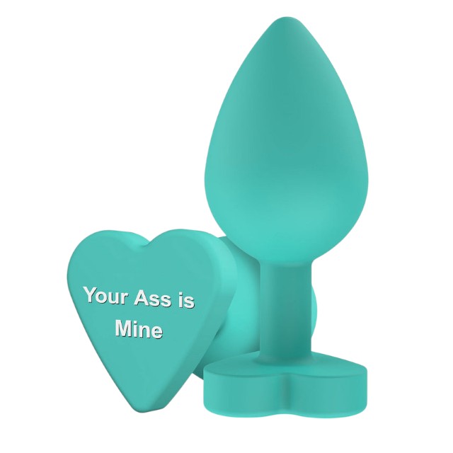 Plug anal TOYJOY Anal Play Booty Sweethearts, cu mesaj „Your Ass is Mine” pe baza în formă de inimă, diametru 3.5 cm, verde 1 Plug anal TOYJOY Anal Play Booty Sweethearts, cu mesaj „Your Ass is Mine” pe baza în formă de inimă, diametru 3.5 cm, verde
