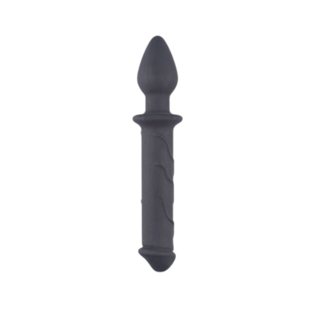Dildo cu plug anal TOYZ4LOVERS Couple Love, din silicon hipoalergenic, lungime 22.5 cm, diametru 4 cm, negru