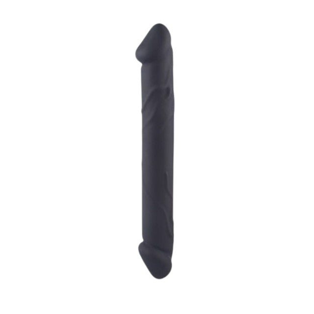 Dildo cu două capete TOYZ4LOVERS Double Joy, din silicon hipoalergenic, lungime 23 cm, diametru 3 cm, negru